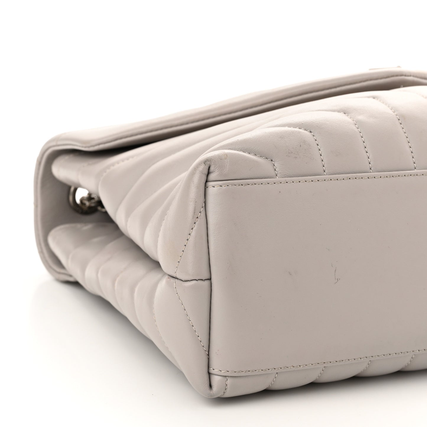 Calfskin Y Quilted Monogram Medium Loulou Chain Satchel Granite
