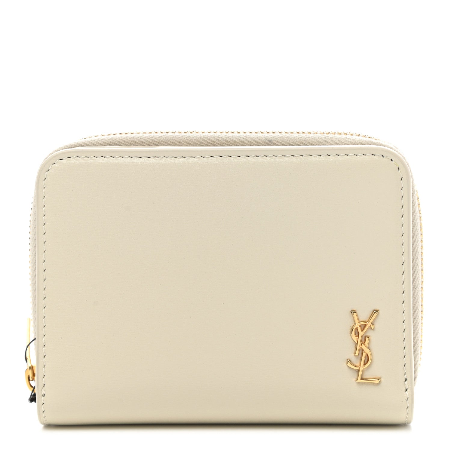 Saint Laurent Calfskin Compact Zip Around Wallet Crema Soft 1 of 7
