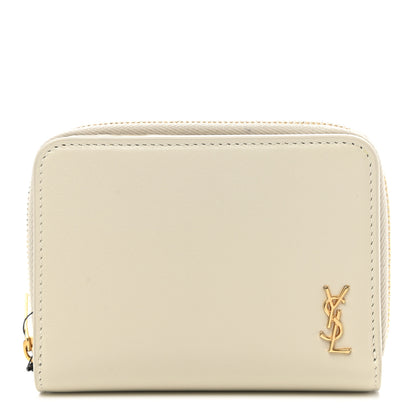 Saint Laurent Calfskin Compact Zip Around Wallet Crema Soft 1 of 7