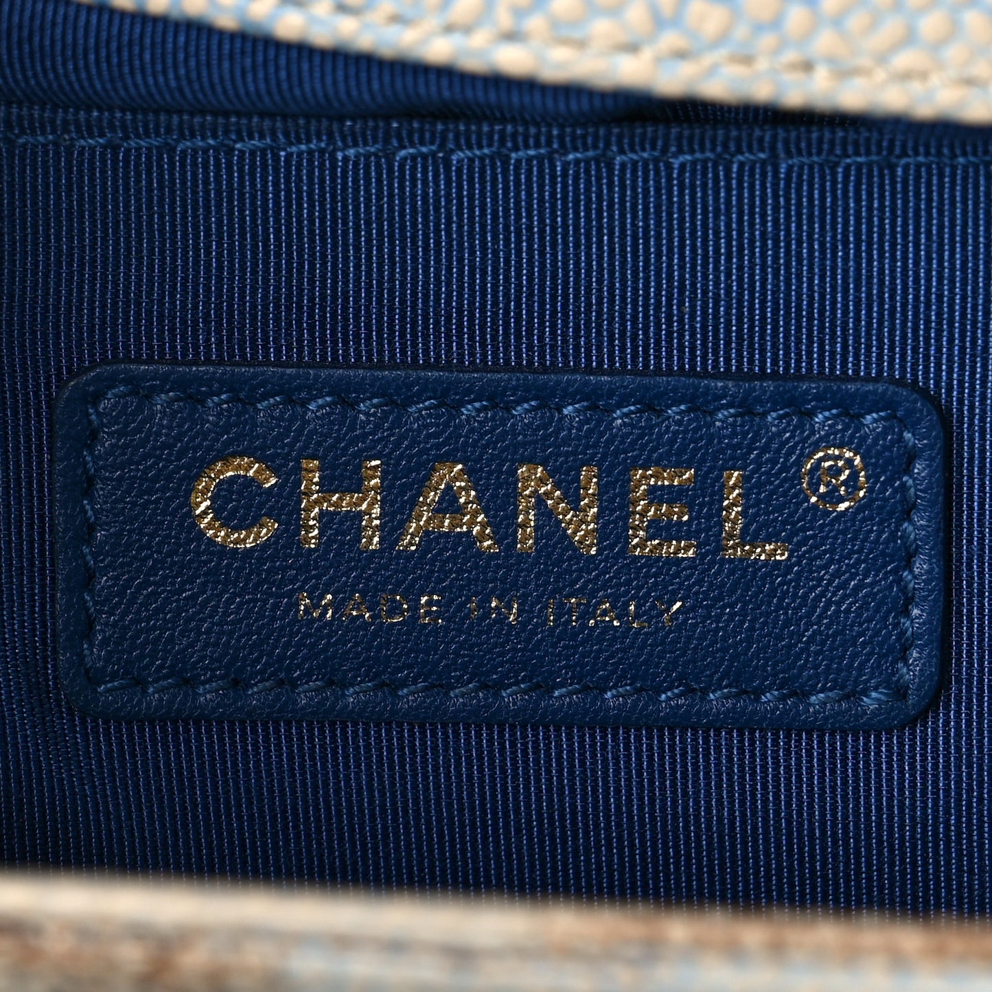 Painted Caviar Quilted Medium Boy In Cuba Flap Blue