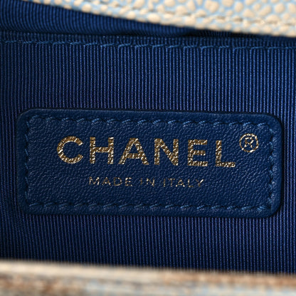 Chanel Painted Caviar Quilted Medium Boy In Cuba Flap Blue 7 of 11