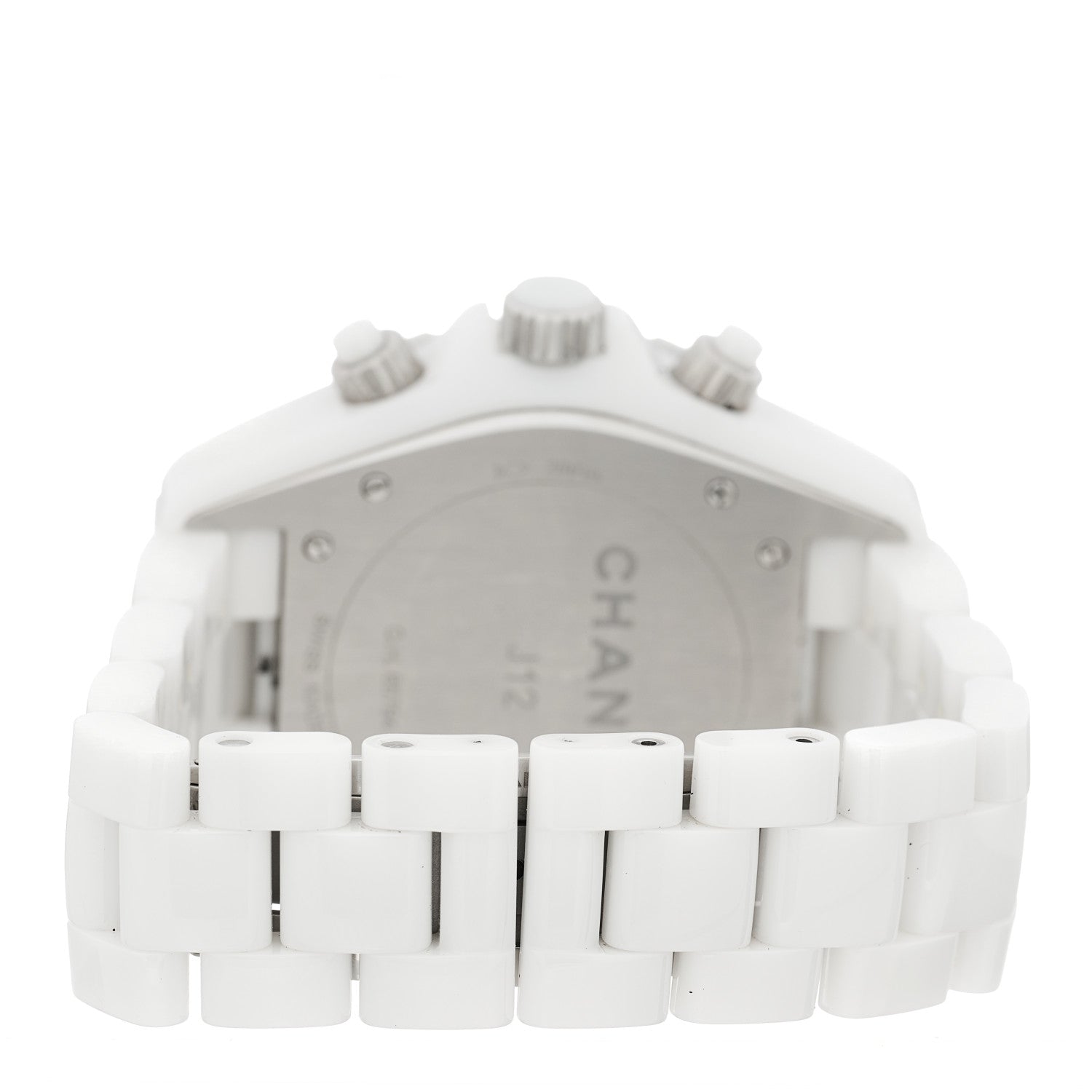 Chanel Stainless Steel Ceramic Diamond 41mm J12 Chronograph Automatic Watch White 3 of 5