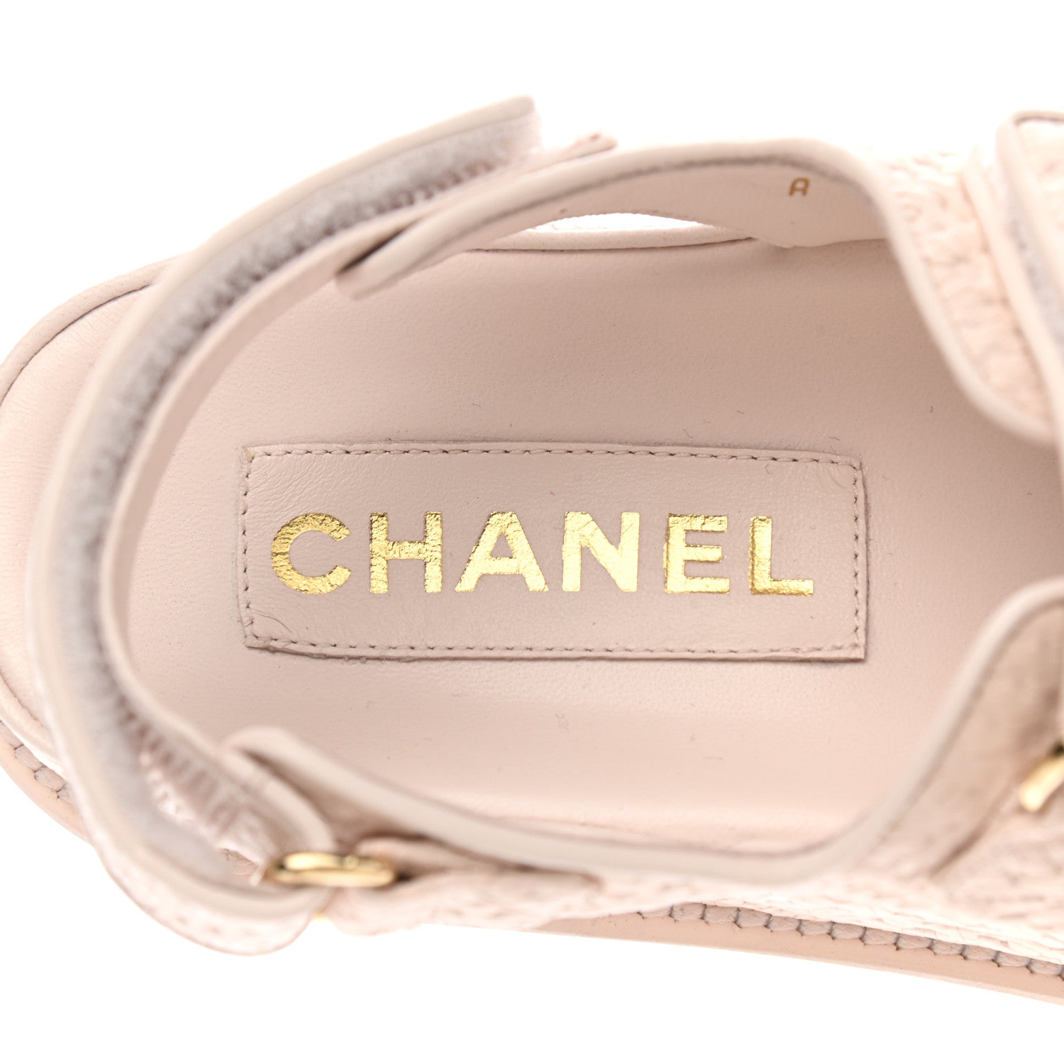 Chanel Calfskin Printed Velcro Dad Sandals 36.5 Pink 7 of 9