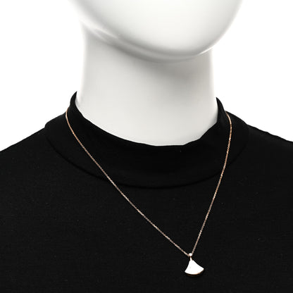 Bulgari 18K Rose Gold Diamond Mother of Pearl Small Divas' Dream Pendant Necklace 2 of 5