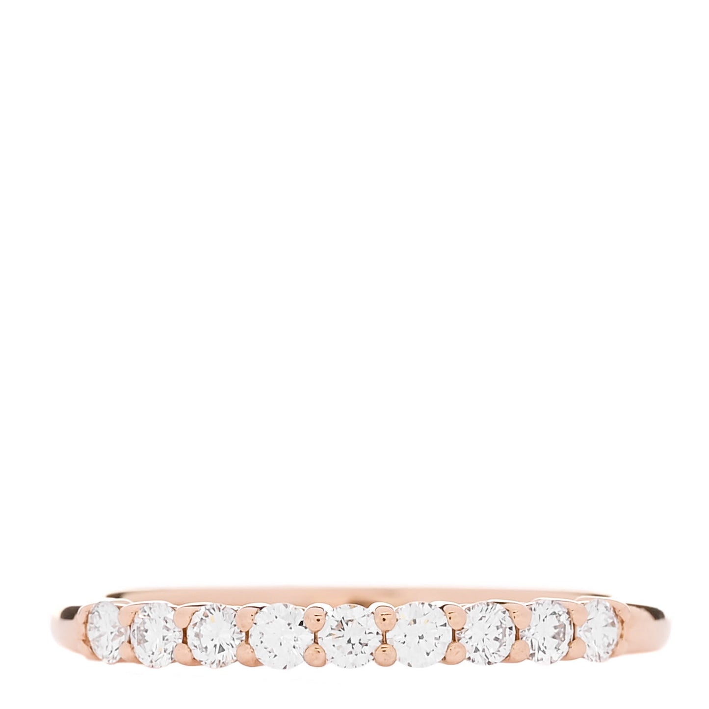 18K Rose Gold Diamond 2mm Embrace Half Eternity Band Ring 53 6.5