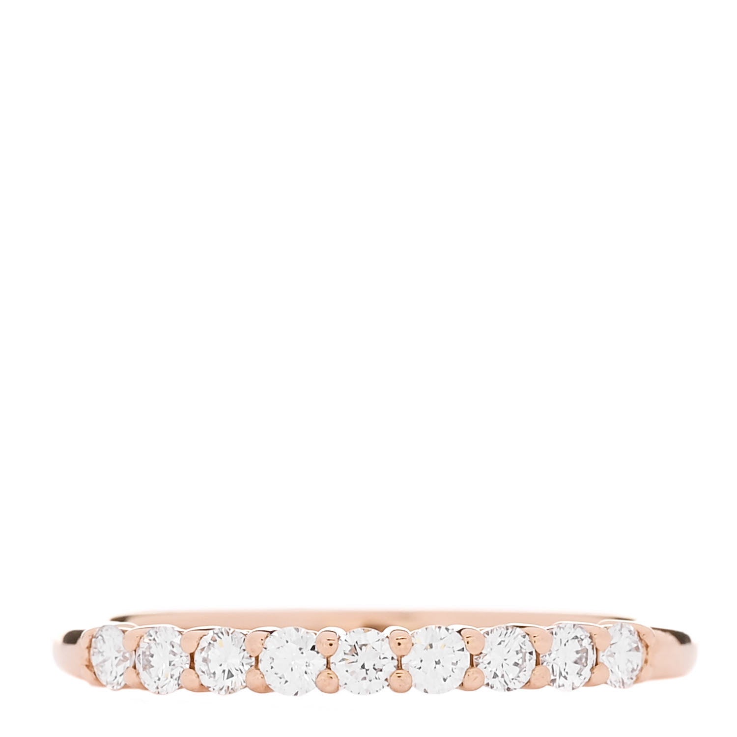 Tiffany 18K Rose Gold Diamond 2mm Embrace Half Eternity Band Ring 53 6.5 1 of 6