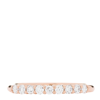 Tiffany 18K Rose Gold Diamond 2mm Embrace Half Eternity Band Ring 53 6.5 1 of 6