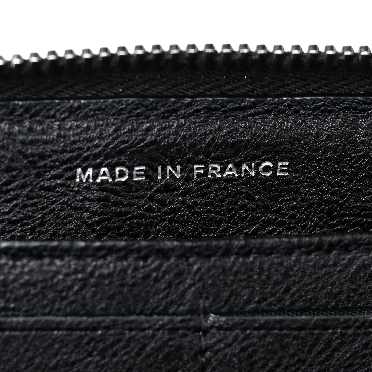 Calfskin Quilted Boy Chain Large Gusset Zip Around Wallet Black