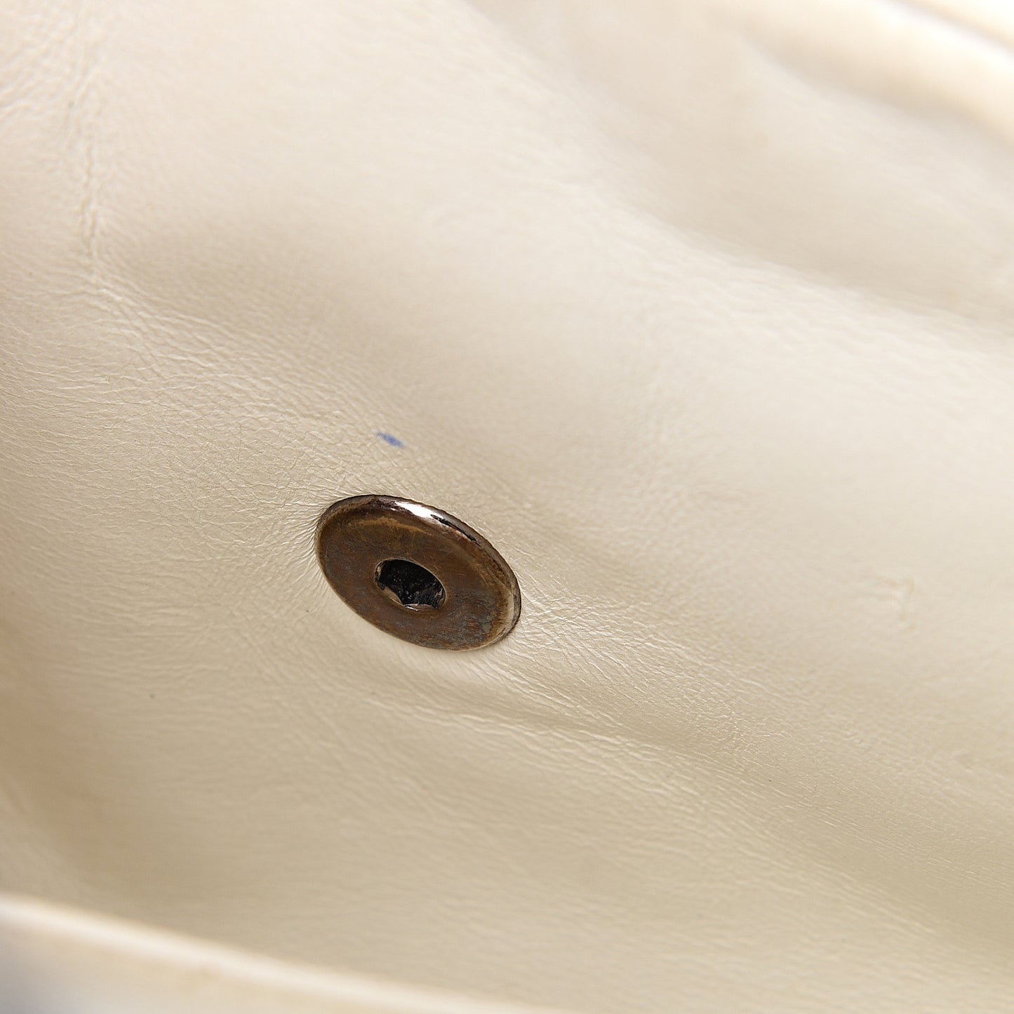 Lambskin Stitched Medium Chocolate Bar Flap White