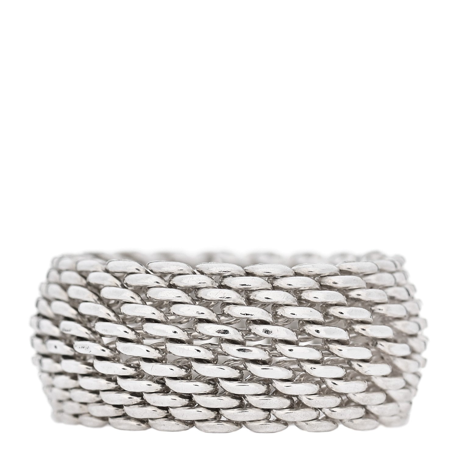 Tiffany Sterling Silver Somerset Mesh Ring 55 7.25 2 of 3