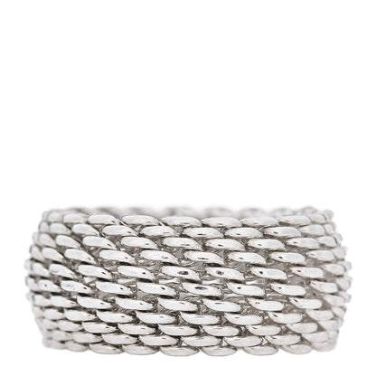 Tiffany Sterling Silver Somerset Mesh Ring 55 7.25 2 of 3