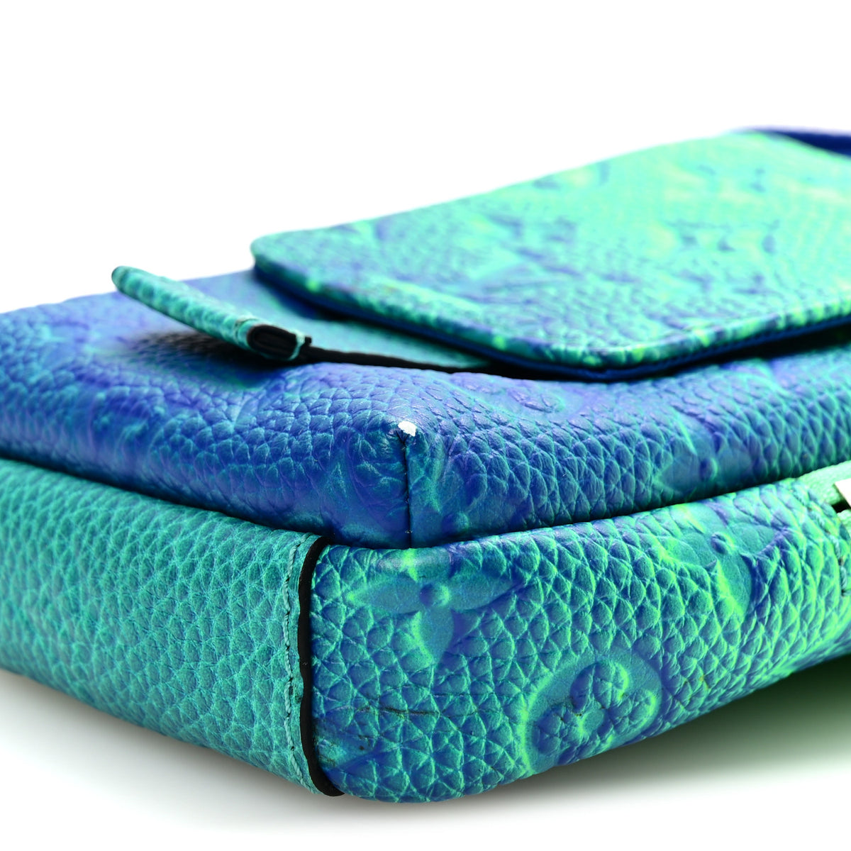 Taurillon Illusion Double Phone Case Bleu Vert
