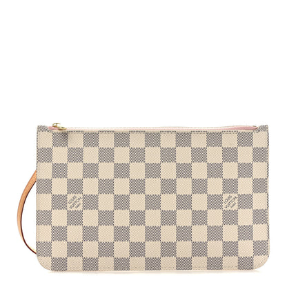 Louis Vuitton Damier Azur Neverfull MM GM Pochette Rose Ballerine 1 of 7