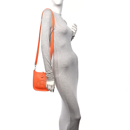 Hermes Taurillon Clemence Evelyne TPM Orange Minium 3 of 11