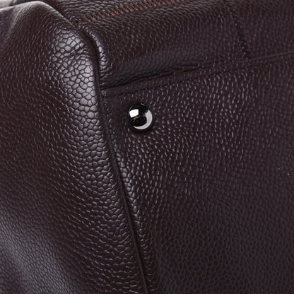 Chanel Caviar Square Stitched Large Satchel Dark Brown 10 of 15