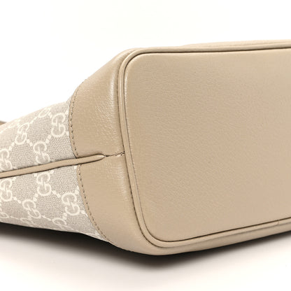 Gucci GG Supreme Monogram Textured Dollar Calfskin Web Small Ophidia Tote Beige Mystic White Oatmeal 9 of 10