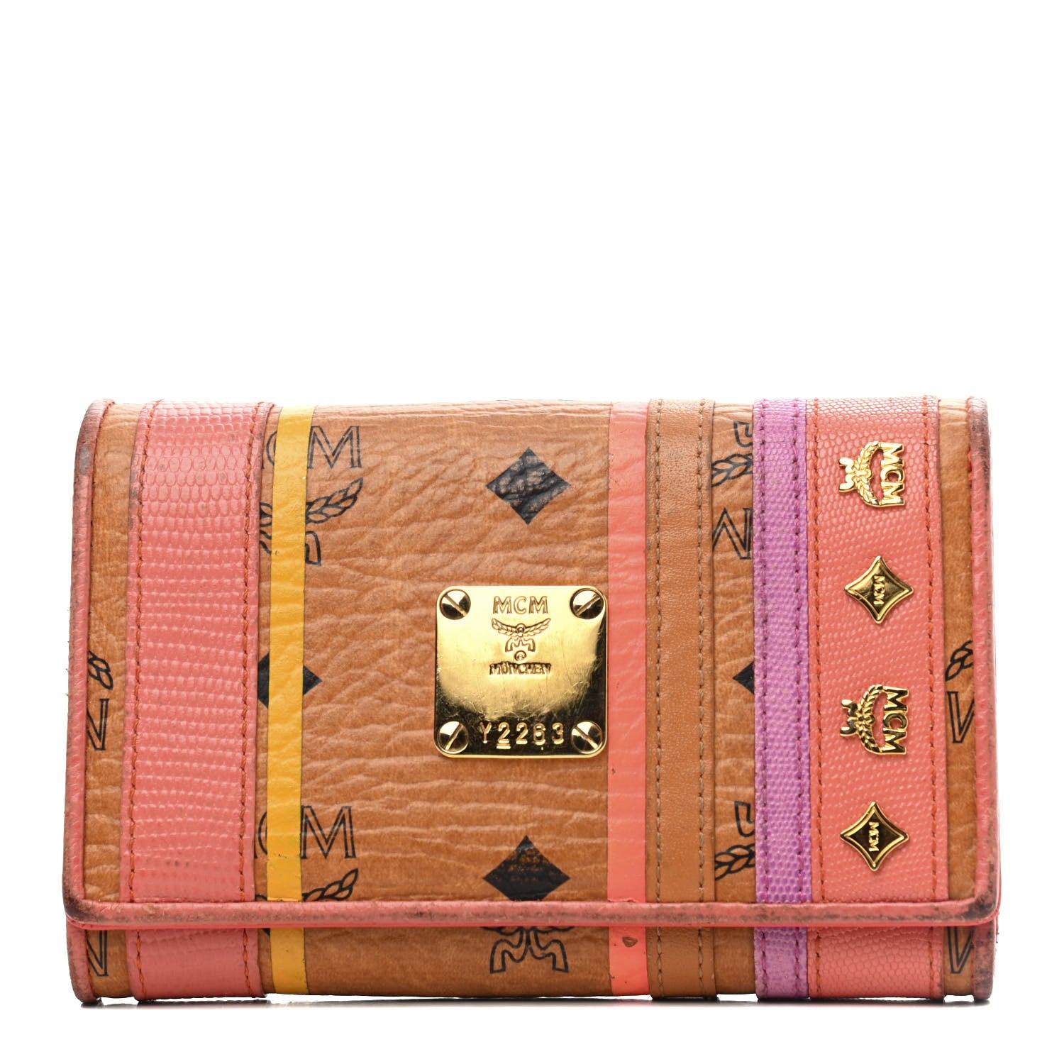 MCM Visetos Striped Trifold Wallet 1 of 10