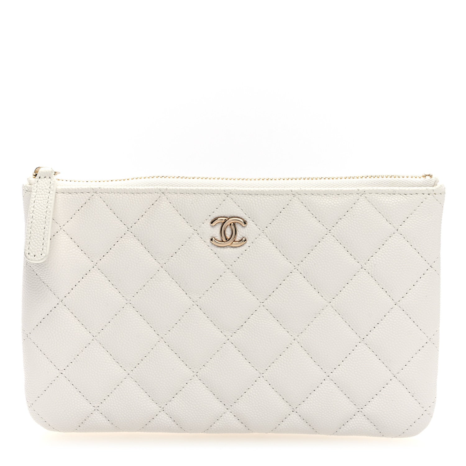 Chanel Caviar Quilted Cosmetic Case White 1 of 7