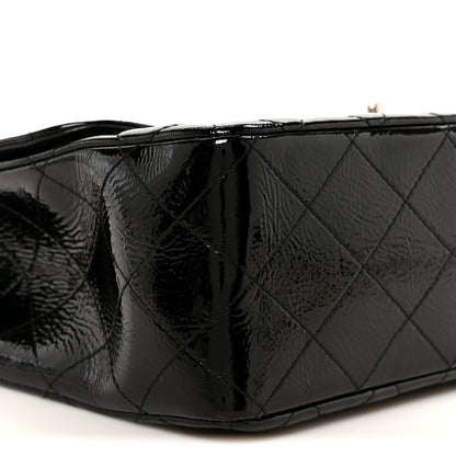 Chanel Distressed Patent Quilted Jumbo Single Flap Black 10 of 12