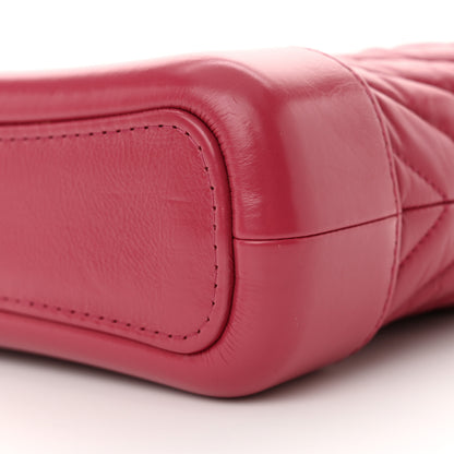 Chanel Aged Calfskin Chevron Quilted Small Gabrielle Hobo Dark Pink 10 of 12