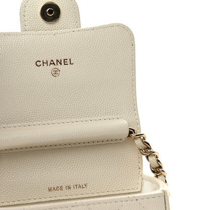 Chanel Caviar Quilted Mini Chain Belt Bag White 6 of 10