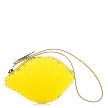 Hermes Chevre Mysore Tutti Frutti Citron Coin Purse Charm Lime 1 of 7