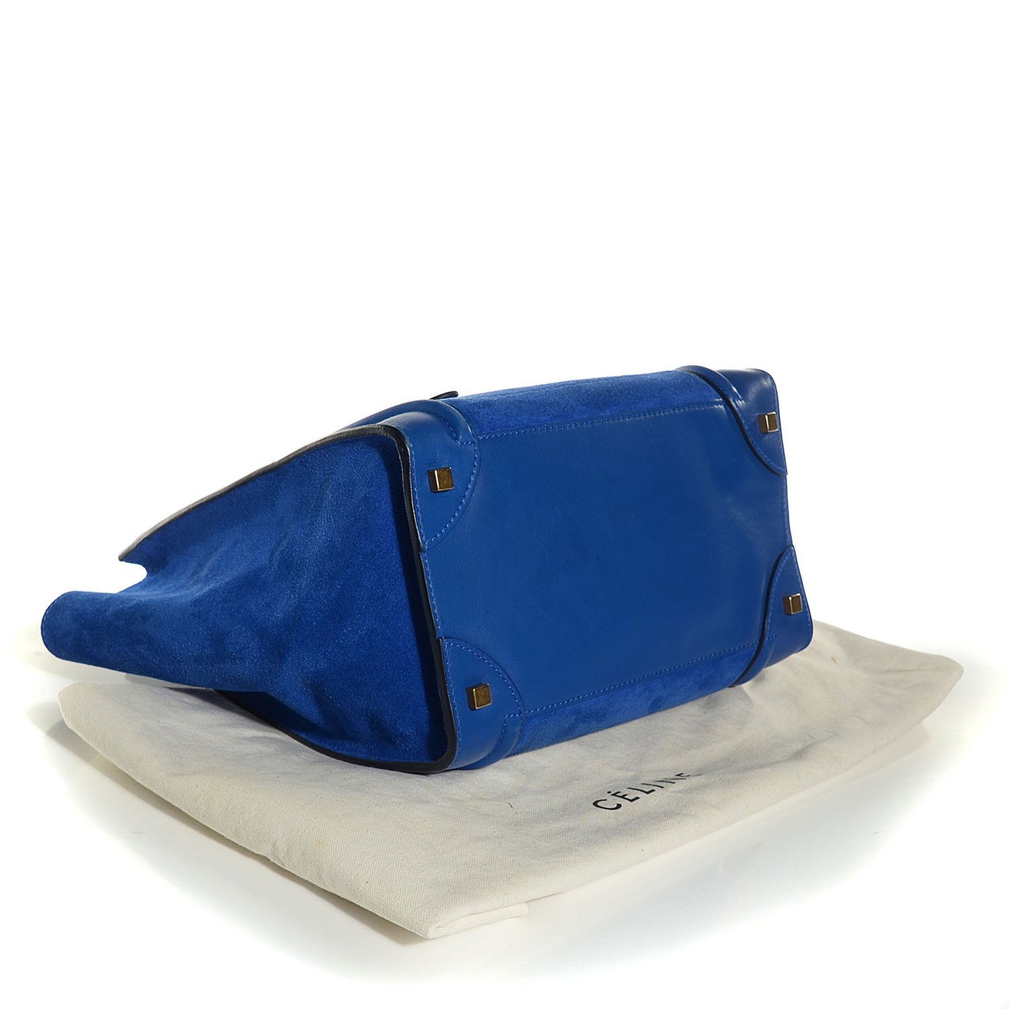 Smooth Calfskin Suede Mini Luggage Royal Blue