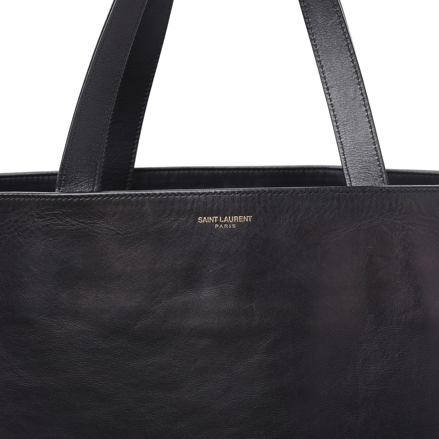 Calfskin Suede North South Reversible Shopping Tote Black