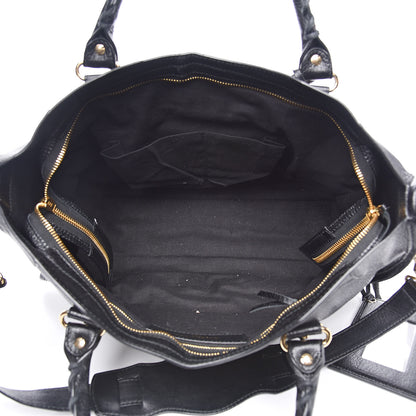 Balenciaga Chevre Gold Metallic Edge Hardware City Black 6 of 12