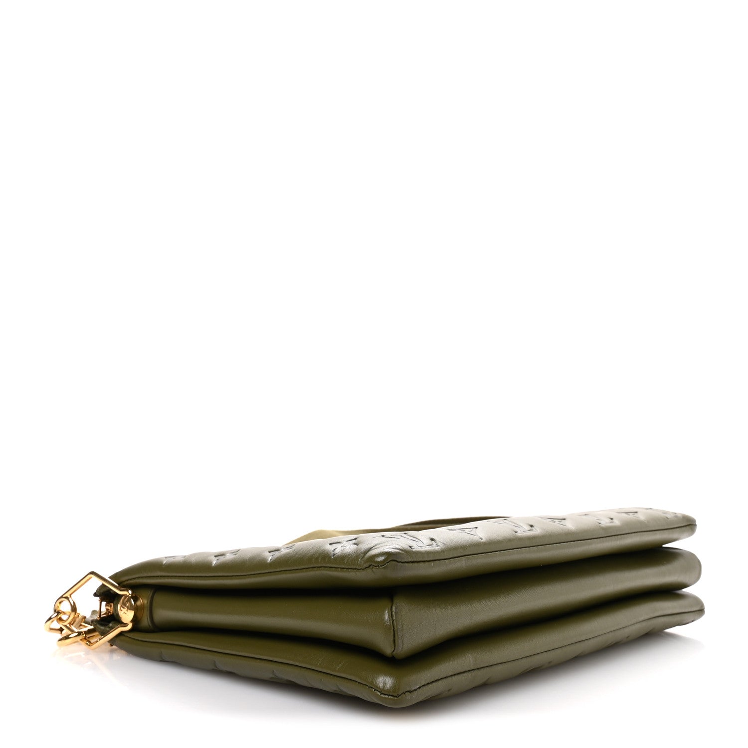 Louis Vuitton Lambskin Embossed Monogram Coussin MM Khaki 4 of 9