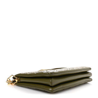 Louis Vuitton Lambskin Embossed Monogram Coussin MM Khaki 4 of 9