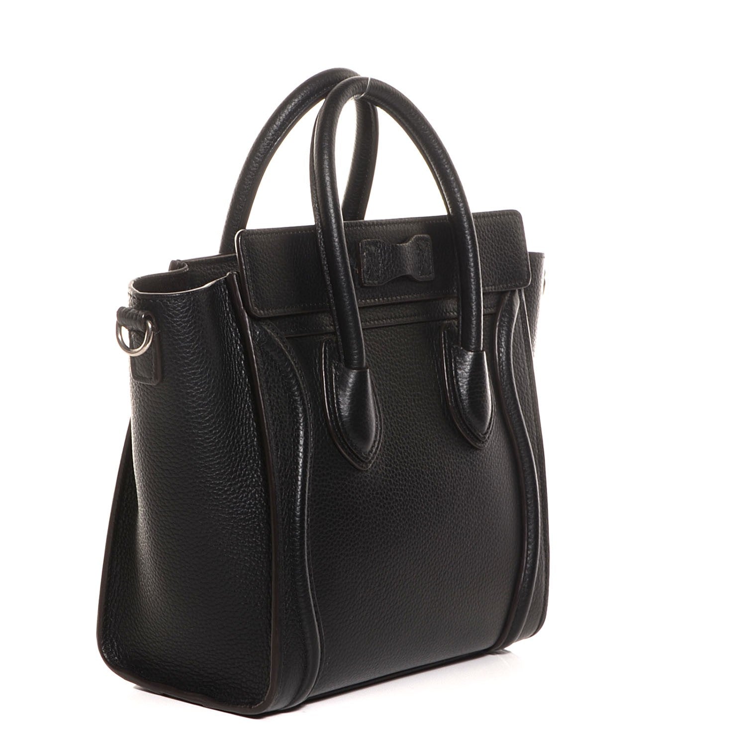 Celine Drummed Calfskin Nano Luggage Black 3 of 7