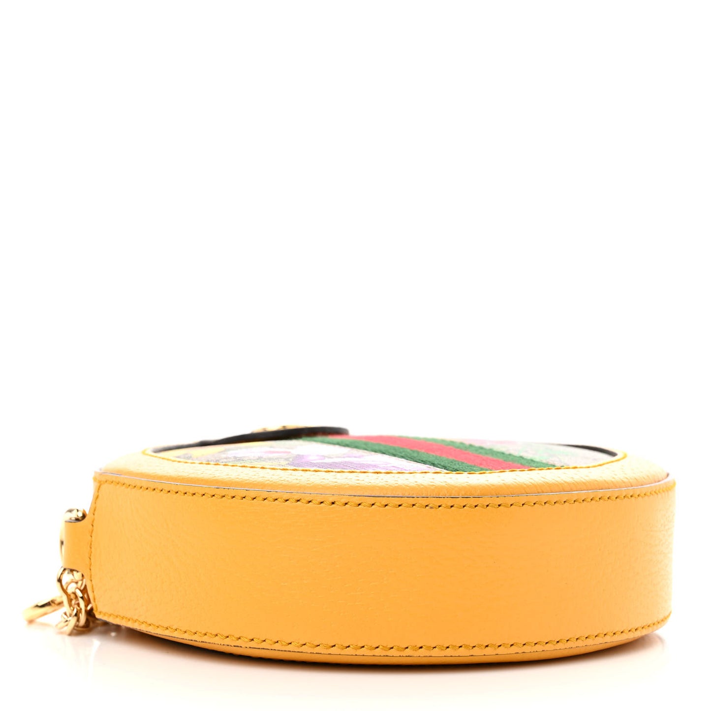 GG Supreme Monogram Flora Web Mini Ophidia Round Shoulder Bag Beige Multicolor Crop