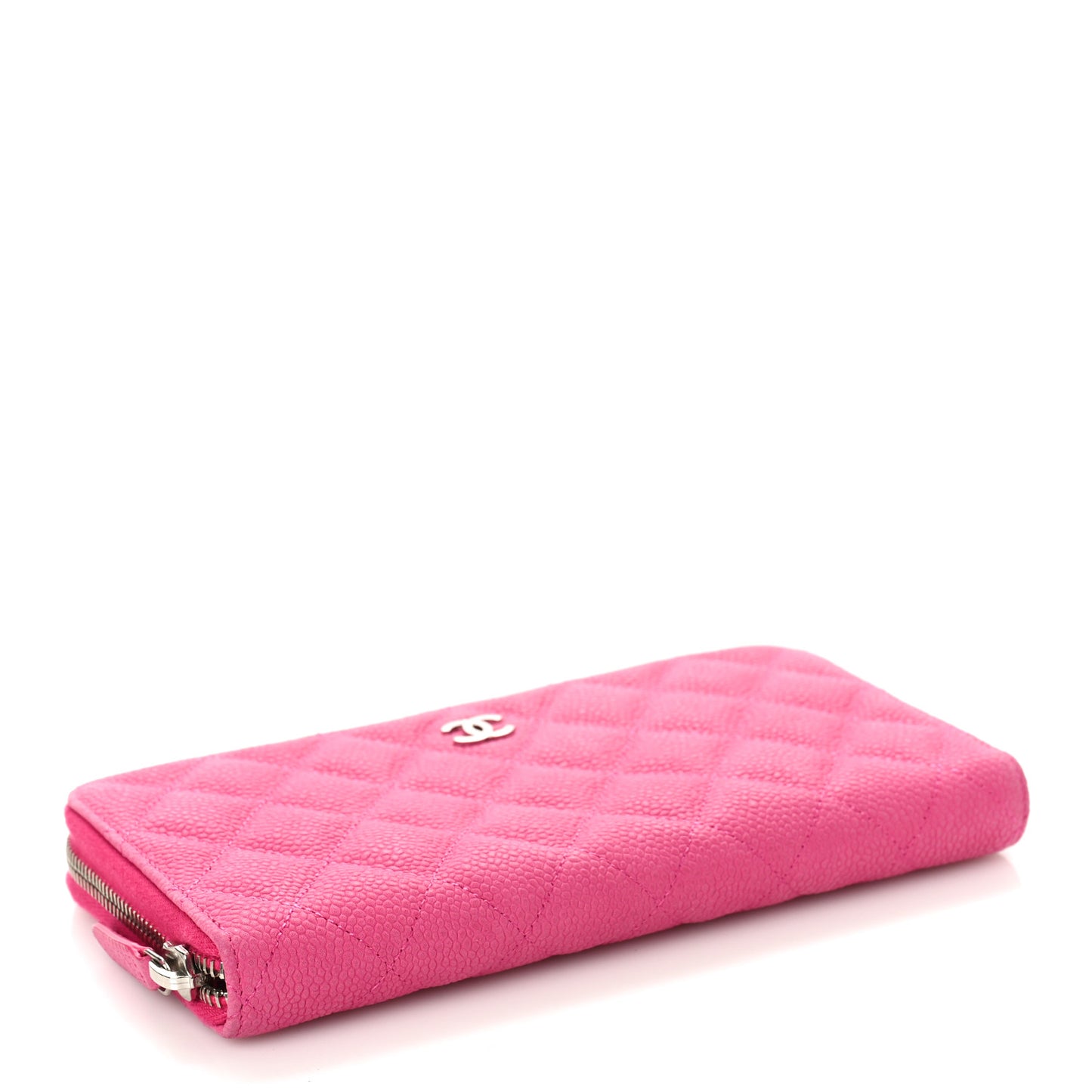 Caviar Quilted Large Gusset Zip Around Wallet Pink