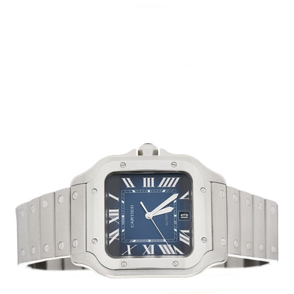 Cartier Stainless Steel 39.8mm Santos De Cartier Automatic Watch Blue 2 of 5