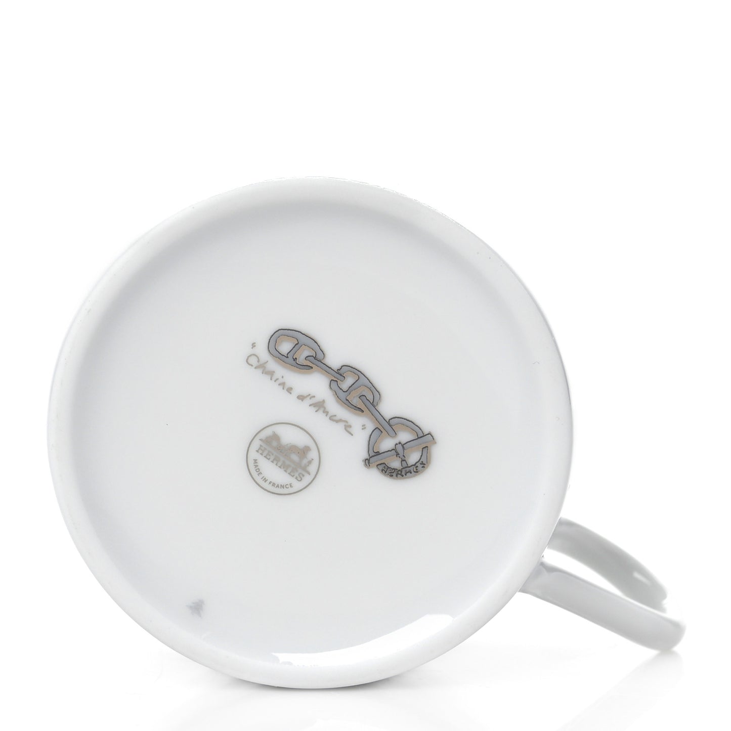 Porcelain Platinum Chaine d'Ancre Tea Cup and Saucer Set of 2