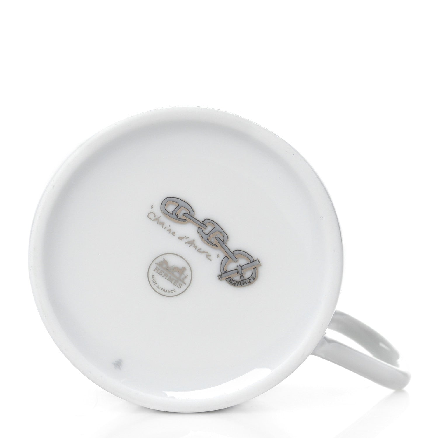 Hermes Porcelain Platinum Chaine d'Ancre Tea Cup and Saucer Set of 2 5 of 11