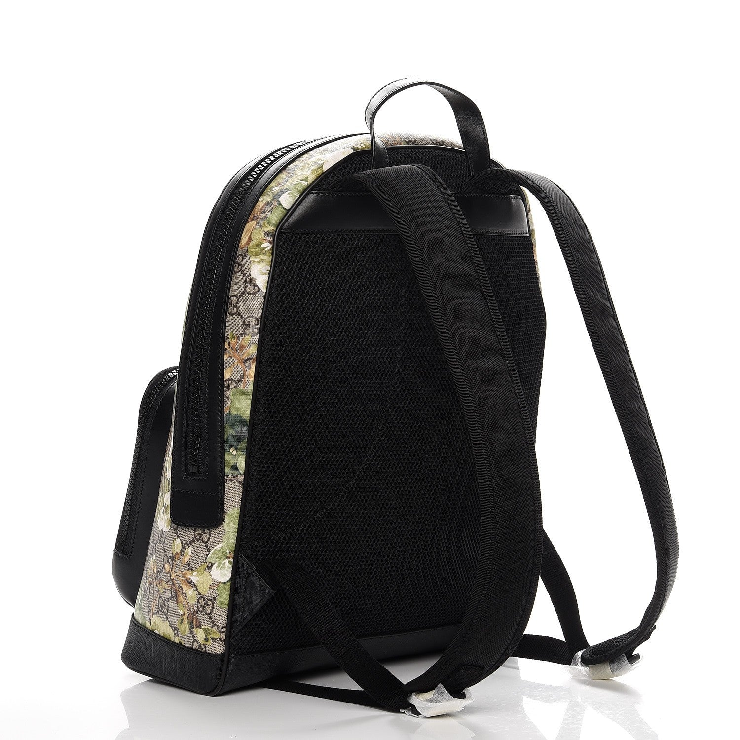 Gucci GG Supreme Monogram Blooms Medium Day Backpack Beige New Military Black 3 of 8