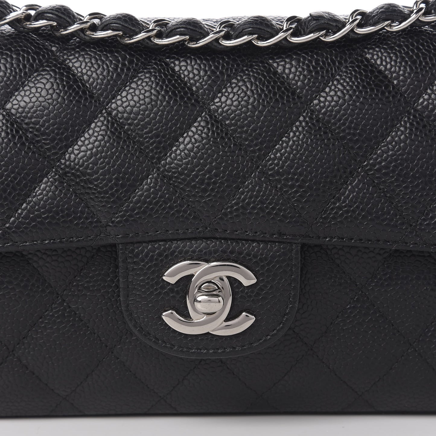 Caviar Quilted East West Flap Black