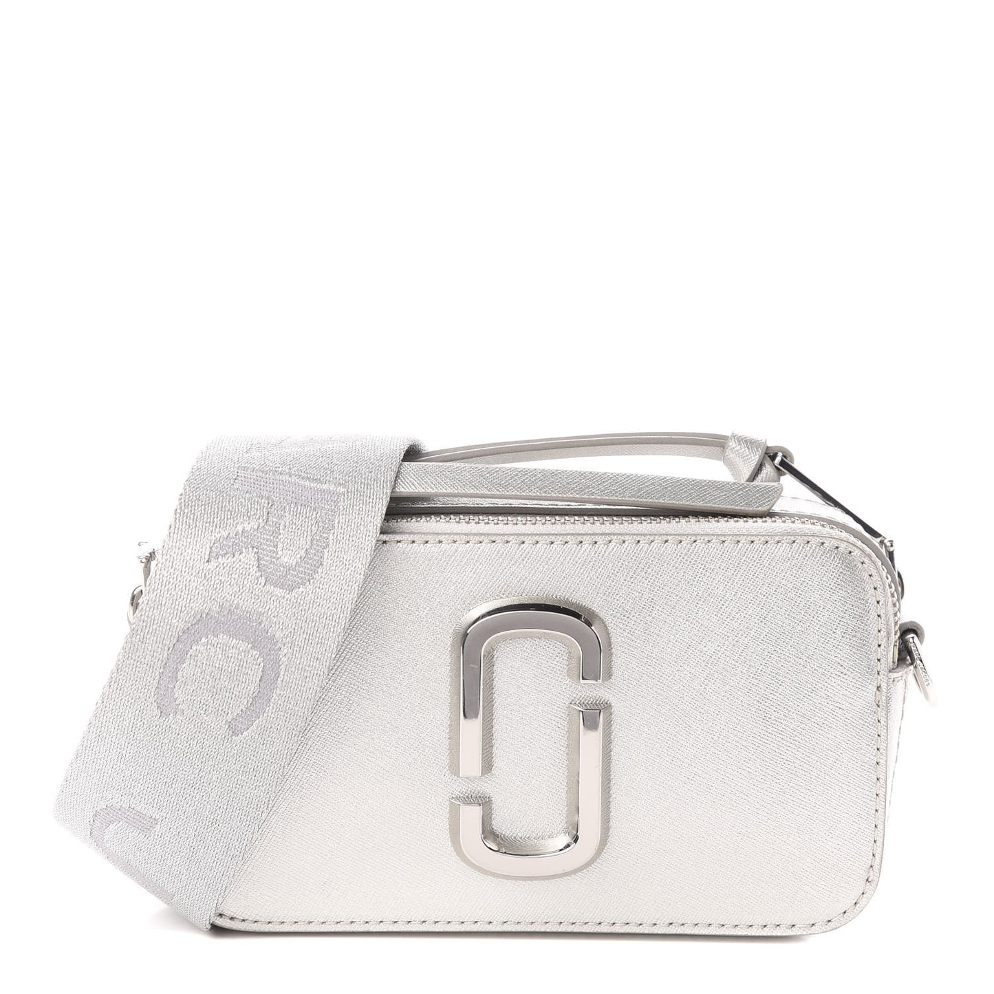 Saffiano Small Snapshot Camera Bag Silver
