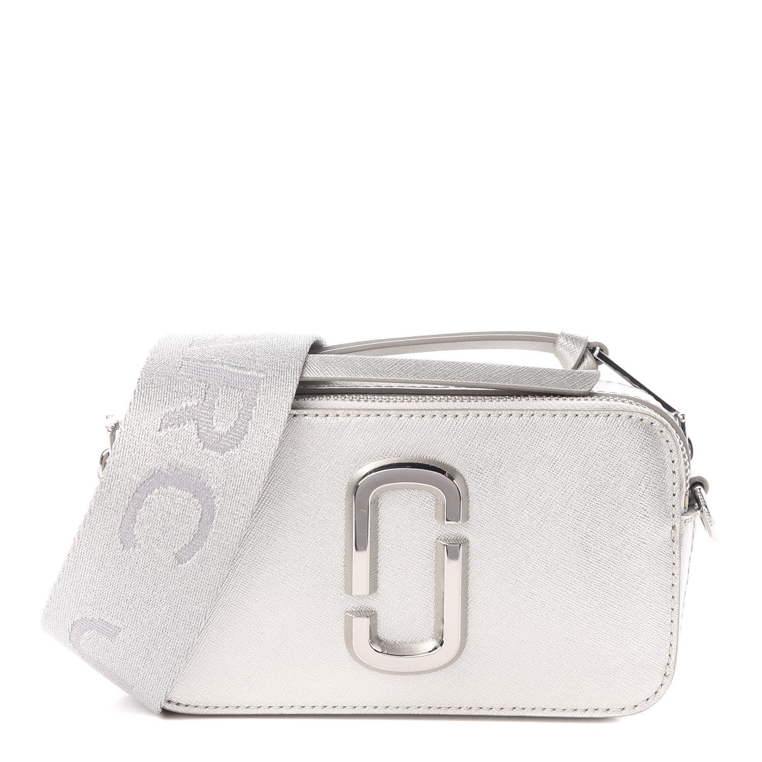 Marc Jacobs Saffiano Small Snapshot Camera Bag Silver 1 of 9