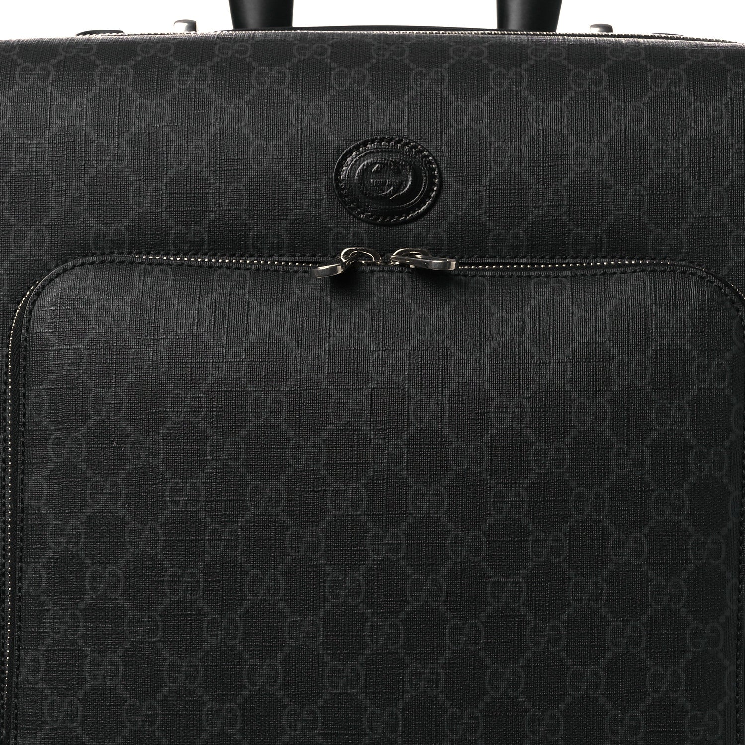 Gucci GG Supreme Monogram Four Wheel Suitcase Black Grey 7 of 12