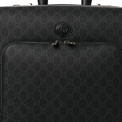 Gucci GG Supreme Monogram Four Wheel Suitcase Black Grey 7 of 12