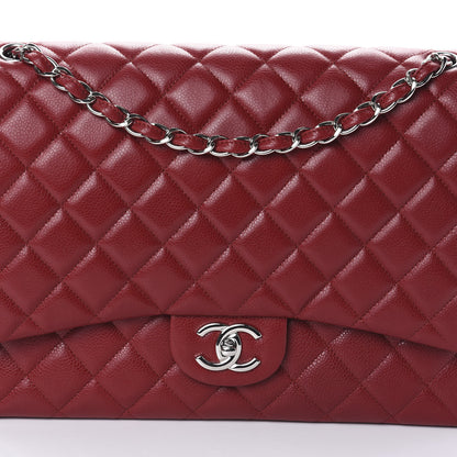 Chanel Caviar Quilted Maxi Double Flap Red 8 of 10