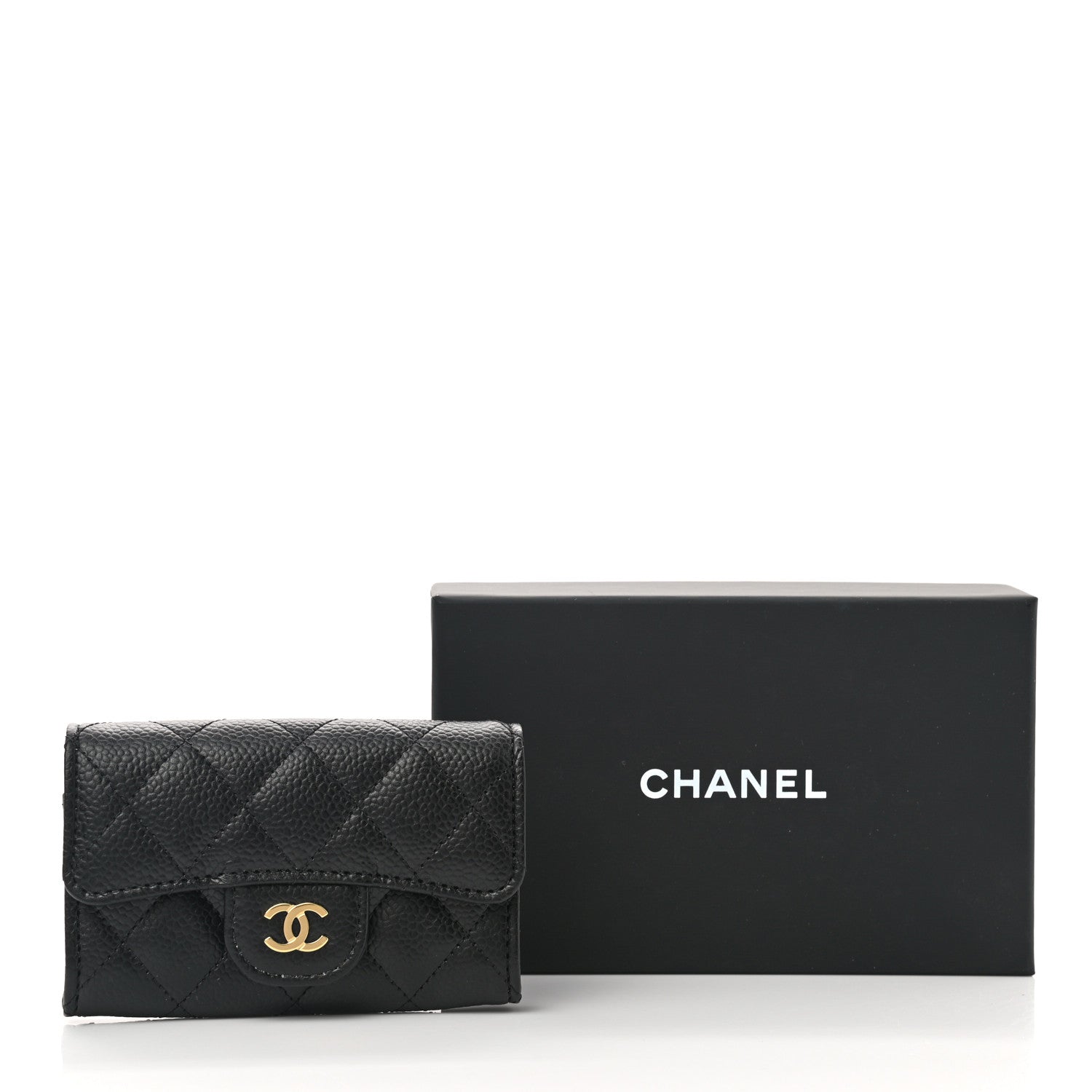 Chanel Caviar Quilted Flap Card Holder Wallet Black 9 of 9