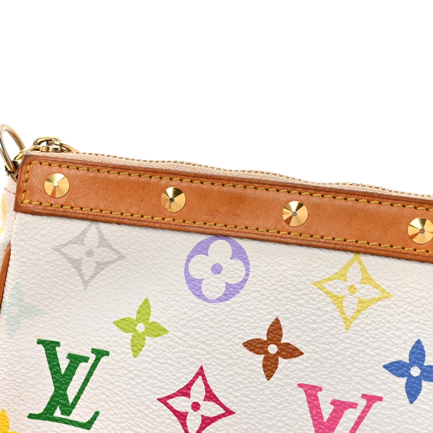 Louis Vuitton Monogram Multicolor Pochette Accessories White 12 of 14