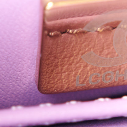 Chanel Lambskin Enamel Quilted Mini Pending CC Square Flap Purple 8 of 11