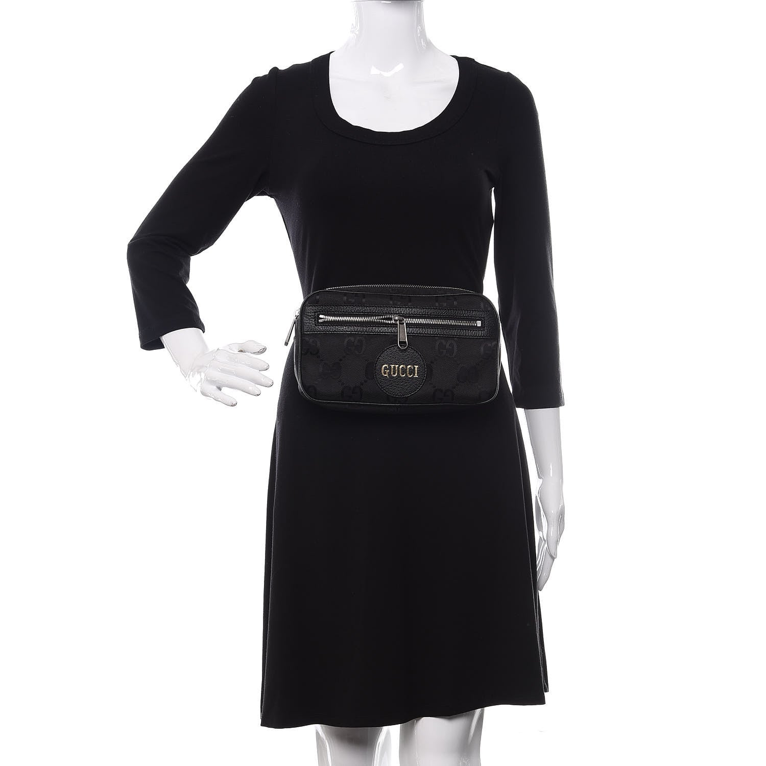 Gucci Econyl Nylon Monogram Off The Grid Belt Bag Black 2 of 10