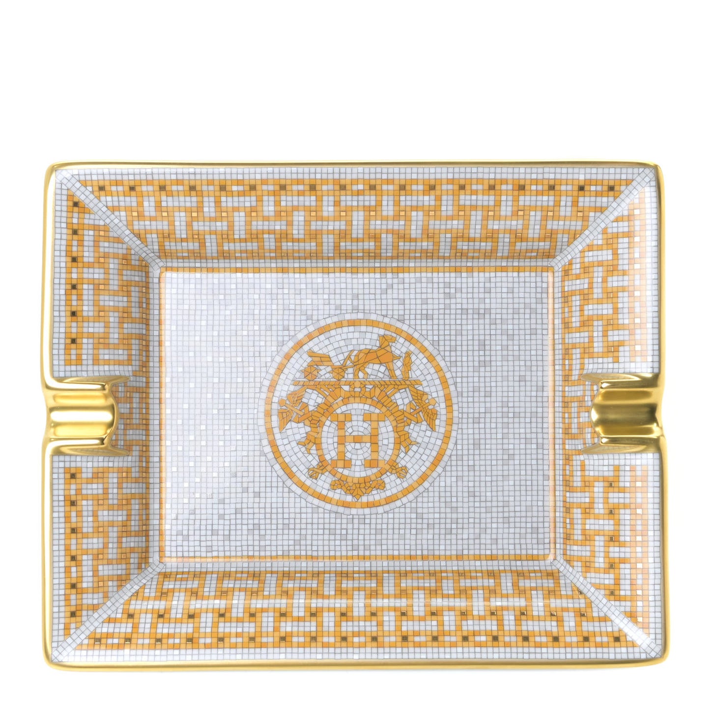 Porcelain Mosaique Au 24 Gold Ashtray