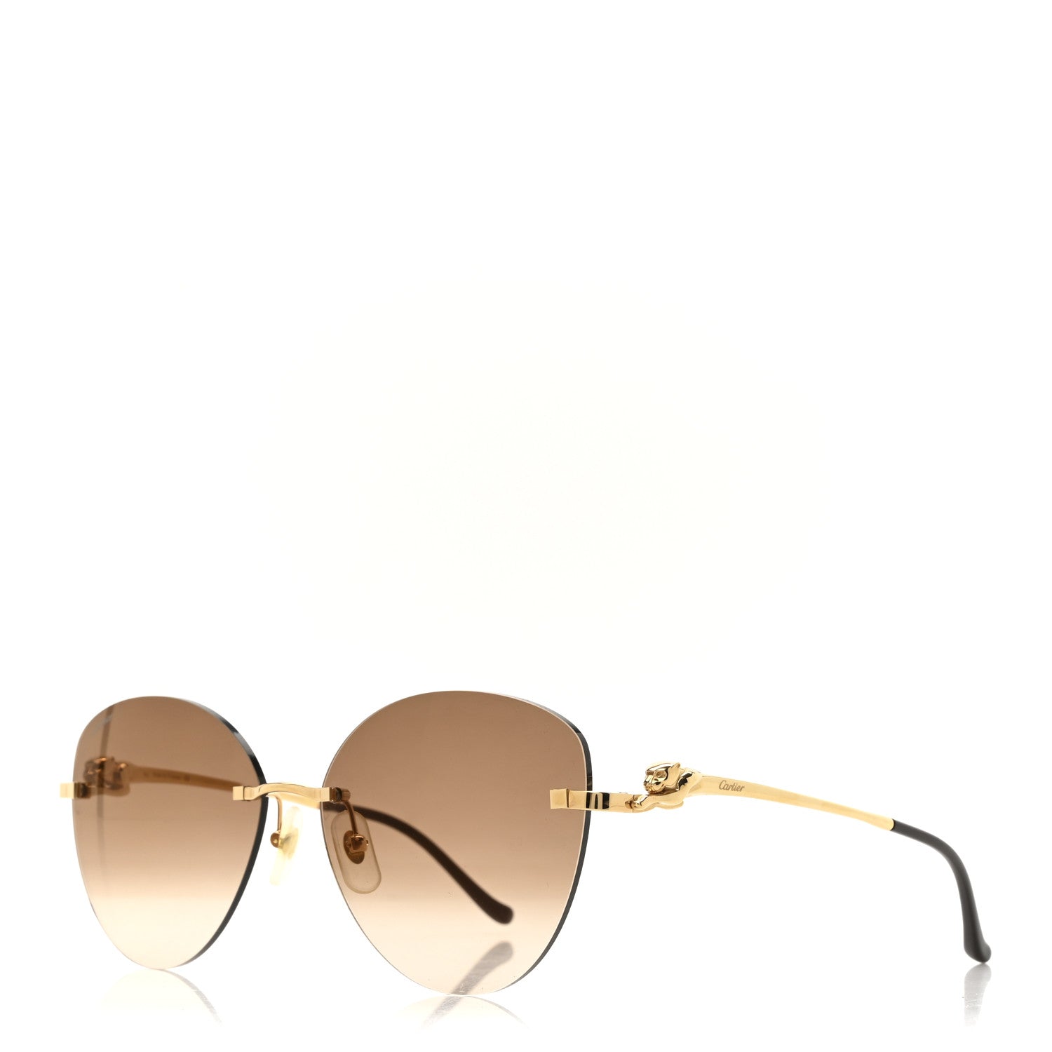 Cartier Panthere De Cartier Rimless Sunglasses CT0269S Brown 1 of 8